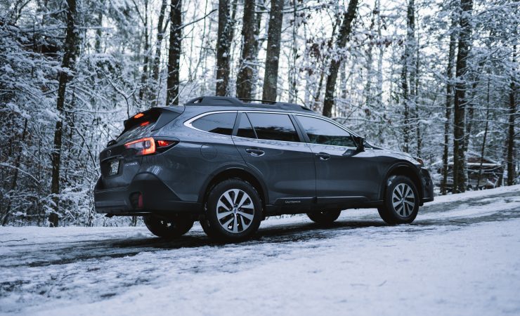 Subaru in the snow